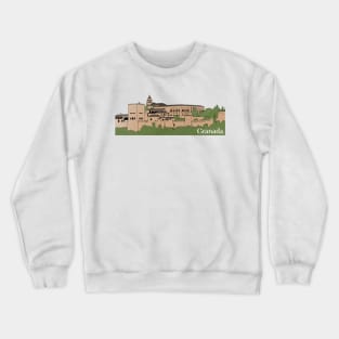 La Alhambra, Granada Line Art Colored Crewneck Sweatshirt